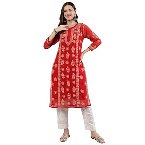 Seva Chikan Hand Embroidered Lucknowi Chikankari Georgette