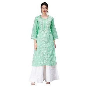 Seva Chikan Hand Embroidered Lucknowi Chikankari Appricot