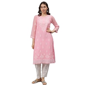 Seva Chikan Hand Embroidered Lucknowi Chikankari Georgette