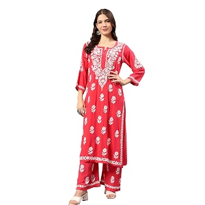 Seva Chikan Hand Embroidered Lucknowi Chikankari Rayon
