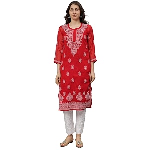Seva Chikan Hand Embroidered Lucknowi Chikankari Georgette