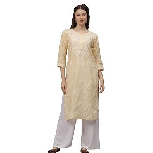 Seva Chikan Hand Embroidered Lucknowi Chikankari Appricoat