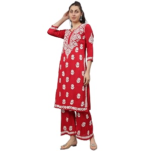 Seva Chikan Hand Embroidered Lucknowi Chikankari Rayon