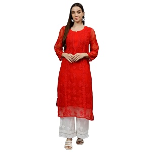 Seva Chikan Hand Embroidered Lucknowi Chikankari Georgette