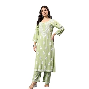 Seva Chikan Hand Embroidered Lucknowi Chikankari Rayon