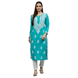 Seva Chikan Hand Embroidered Lucknowi Chikankari Rayon