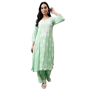 Seva Chikan Hand Embroidered Lucknowi Chikankari Rayon