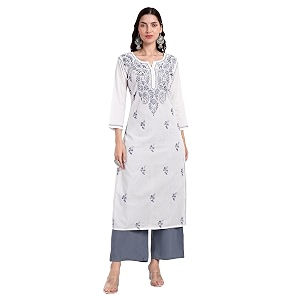 Seva Chikan Hand Embroidered Lucknowi Chikankari Regular