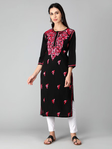 Seva Chikan Women Chikan Embroidery Embroidered Paisley