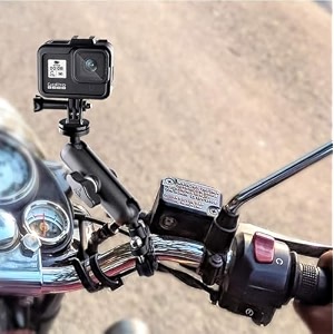 sevam 360 motorcycle bike camera holder handlebar mount bracket 14 metal stand for all gopro hero10987654 action cameras accessory cool ballhead arm super clamp mount only