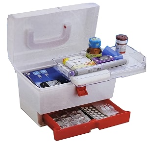 seven moon first aid box for home amp office large capacity medical storage organizer with handle lock amp compartments portable plastic emergency medicine kit box random color