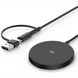 sevenaire magcharge 450  magnetic wireless charger fast charging for iphone 16 to 12 series compatible mag-safe  15w fast charging compatible air-pods amp other qi-enabled devices black