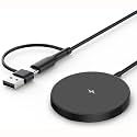 Sevenaire MagCharge 450 | Magnetic Wireless Charger Fast Charging for iPhone 16 to 12 Series, Compatible Mag-Safe | 15W Fast Charging| Compatible Air-pods & Other Qi-Enabled Devices (Black)
