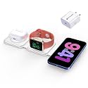 SEVENAIRE MagCharge D1900 3 in 1 Wireless Charger for iPhone 17 to 8 Series, iWatch, Air-pods [23W Fast Charging] [MagSafe Compatible] Foldable | Supports Dual Phone Charge (with 20W Adapter)