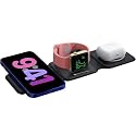 SEVENAIRE MagCharge D1900 3 in 1 Wireless Charger for iPhone 17 to 8 Series, iWatch, Air-pods [23W Fast Charging] [Mag-Safe Compatible] Foldable | Supports Dual Phone Charge (Black)