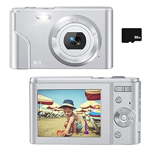 sevenat digital camera for kids boys and girls - digital camera full hd 1080p 360 mega pixels vlogging camera with 16x digital zoom lcd screen for students teens kidssilver