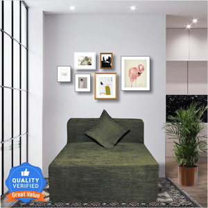 seventh heaven 63 chenille molfino fabric with 1 cushion 1 seater single foam fold out sofa cum bed
