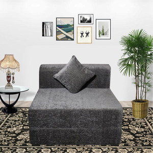 seventh heaven 63 chenille molfino fabric with 1 cushion 1 seater single foam fold out sofa cum bed