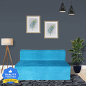 Seventh Heaven 1 Seater 6*3 Chenille Molfino Fabric Washable Cover Sofa Bed 1 Seater Single Foam Fold Out Sofa Cum Bed