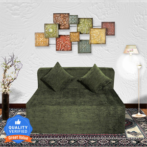 seventh heaven 46 chenille molfino washable fabric with 2 cushions 2 seater double foam fold out sofa cum bed