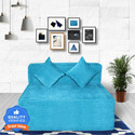 Seventh Heaven 4*6 Chenille Molfino Washable Fabric with 2 Cushions 2 Seater Double Foam Fold Out Sofa Cum Bed