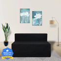 Seventh Heaven 2 Seater 6*4 Chenille Molfino Fabric Washable Cover Sofa Bed 2 Seater Double Foam Fold Out Sofa Cum Bed