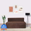 Seventh Heaven 6*5 Chenille Molfino Fabric Washable Cover 3 Seater Double Foam Fold Out Sofa Cum Bed