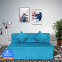 Seventh Heaven 6*5 Chenille Molfino Fabric with 2 Cushions 3 Seater Double Foam Fold Out Sofa Cum Bed
