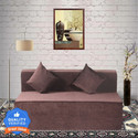 Seventh Heaven 6*5 Chenille Molfino Fabric with 2 Cushions 3 Seater Double Foam Fold Out Sofa Cum Bed