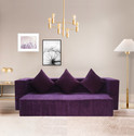 Seventh Heaven 3 Seater 72x44x10 Low Floor, Chenille Molfino Fabric 3 Cushions 3 Seater Double Foam Fold Out Sofa Cum Bed
