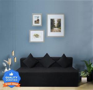 seventh heaven 66 chenille molfino fabric with 3 cushions 4 seater double foam fold out sofa cum bed