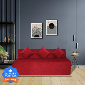 seventh heaven 66 chenille molfino fabric with 3 cushions 4 seater double foam fold out sofa cum bed