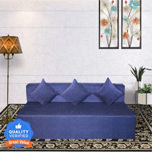 seventh heaven 66 chenille molfino fabric with 3 cushions 4 seater double foam fold out sofa cum bed