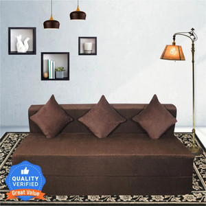 seventh heaven 66 chenille molfino fabric with 3 cushions 4 seater double foam fold out sofa cum bed