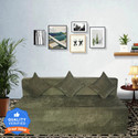 Seventh Heaven 6*6 Chenille Molfino Fabric with 3 Cushions 4 Seater Double Foam Fold Out Sofa Cum Bed