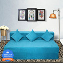 Seventh Heaven 6*6 Chenille Molfino Fabric with 3 Cushions 4 Seater Double Foam Fold Out Sofa Cum Bed