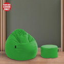 Seventh Heaven 4XL Tear Drop Bean Bag Cover  (Without Beans) (Green)