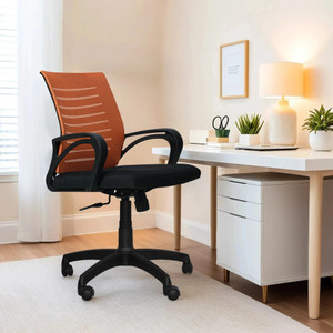 seventh heaven ergonomic office chair mid back lumbar support armrest fabric office arm chair