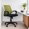 Seventh Heaven Ergonomic Office Chair Mid Back Lumbar Support Armrest Fabric Office Arm Chair