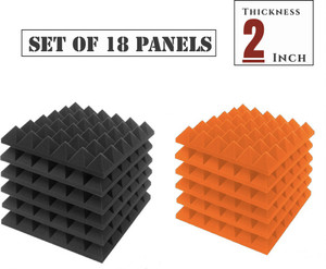 seventh heaven foam pyramid wall 18 panels orange black