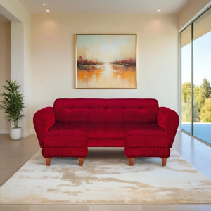 seventh heaven milan 5 seater sofa with 2 ottoman chenille molfino fabric 1 year warranty fabric 5 seater  sofa