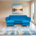 Seventh Heaven Milan 5 Seater Sofa with 2 Ottoman, Chenille Molfino Fabric: 1 year Warranty Fabric 5 Seater  Sofa