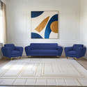 Seventh Heaven Milan Icon 5 Seater Sofa Set, Plush Suede Fabric Fabric 3 + 1 + 1 Sofa Set (Blue, DIY(Do-It-Yourself))