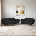 Seventh Heaven Milan Icon 5 Seater Sofa Set, Plush Suede Fabric Fabric 3 + 2 Sofa Set