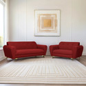 Seventh Heaven Milan Icon 5 Seater Sofa Set, Plush Suede Fabric Fabric 3 + 2 Sofa Set