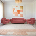 Seventh Heaven Milan Icon 5 Seater Sofa Set, Plush Suede Fabric Fabric 3 + 1 + 1 Sofa Set