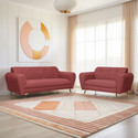 Seventh Heaven Milan Icon 5 Seater Sofa Set, Plush Suede Fabric Fabric 3 + 2 Sofa Set