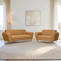 Seventh Heaven Milan Icon 5 Seater Sofa Set, Plush Suede Fabric Fabric 3 + 2 Sofa Set
