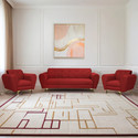 Seventh Heaven Milan Icon 5 Seater Sofa Set, Plush Suede Fabric Fabric 3 + 1 + 1 Sofa Set