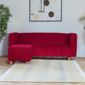 Seventh Heaven Tokyo with 1 Ottoman, Chenille Molfino Fabric 4 Seater  Sofa
